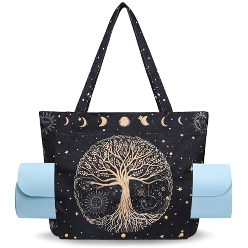 Yoga Mat Bag Yoga Bags and Carriers Fits All Your Stuff Yoga Tote Bag with Zipper Pocket Yoga Mat Carrier Take in Out Mat Easily for Pilates Travel Workout Office Beach and Gym