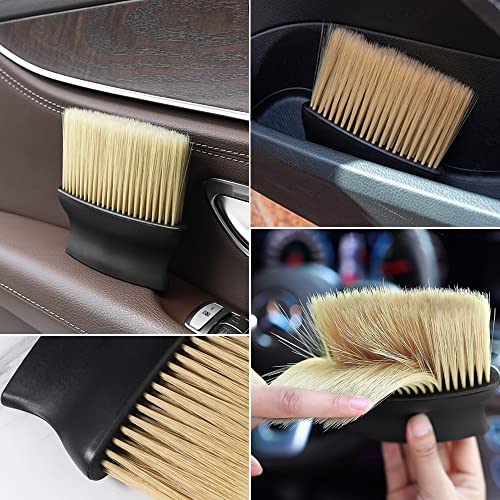 Auto Interior Dust Brush, Car Cleaning Brushes Duster, Soft Bristles Detailing Brush Dusting Tool For Automotive Dashboard, Air Conditioner Vents, Leather, Computer,Scratch Free #TOP3
