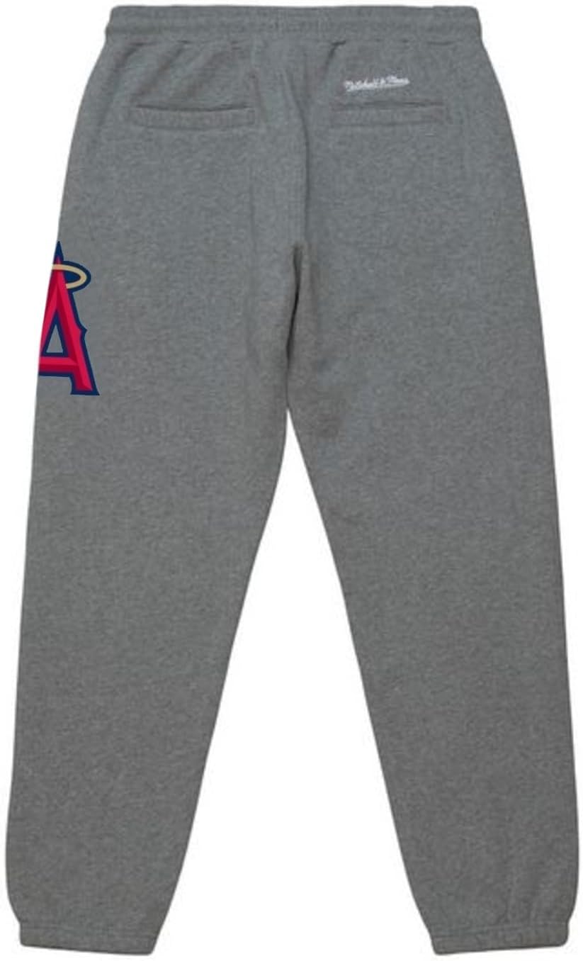 Mitchell & Ness Men's Los Angeles Angels of Anaheim Repeat Deluxe Sweatpants Front and Back Pockets California Throwback Logo
