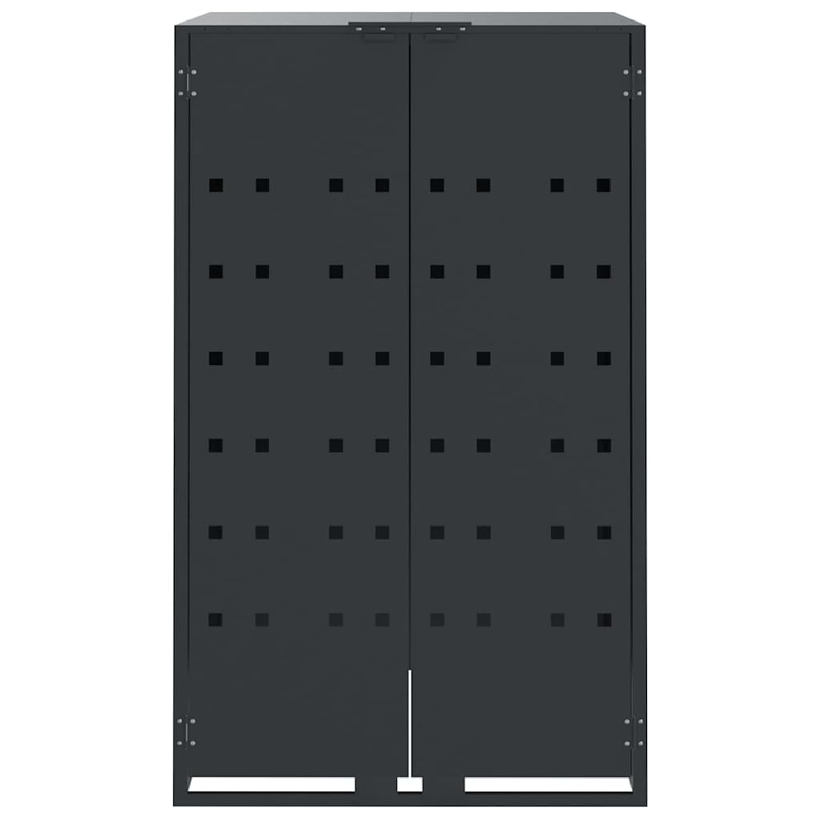 ATOMSTACK MAKER Pojemnik na śmieci o pojemności 2 x 120/240 l, antracyt, 138 x 79 x 117 cm, stal malowana proszkowo, pokrywa sprężynowa gazowa i magnetyczne drzwi przednie – wentylowane, odporne na