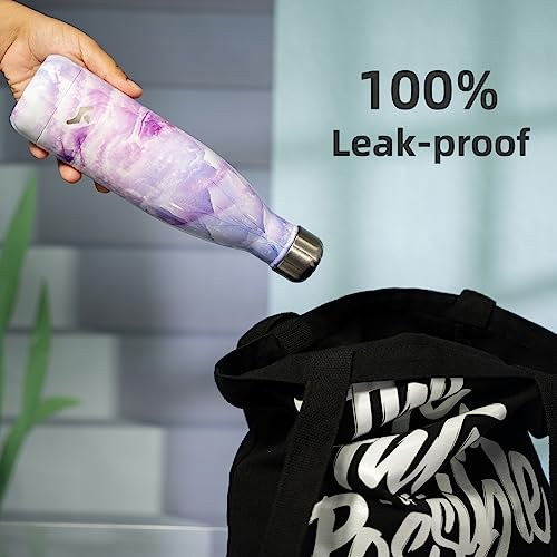 Image of Konokyo Insulated Water Bottles,17 oz Double Wall Stainless Steel Vacumm Metal Flask for Sports Travel,Marble Dawn