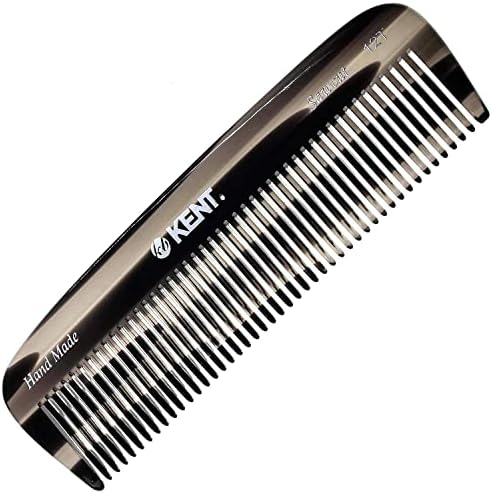 Kent 12T G Wide Tooth Comb Hair Detangling Comb - Handmade Wide Tooth Pocket Comb for Thick, Curly, and Wavy Hair, Large Tooth Comb Hair Detangler Comb for Grooming Hair, Beard, and Mustache - Saw-Cut and Hand Polished Kent Comb (Graphite)