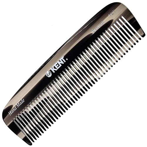 Kent 12T Wide Tooth Detangling Comb - Handmade Pocket Comb for Thick, Curly, and Wavy Hair, Large Tooth for Grooming Hair, Beard, and Mustache - Saw-Cut and Hand Polished