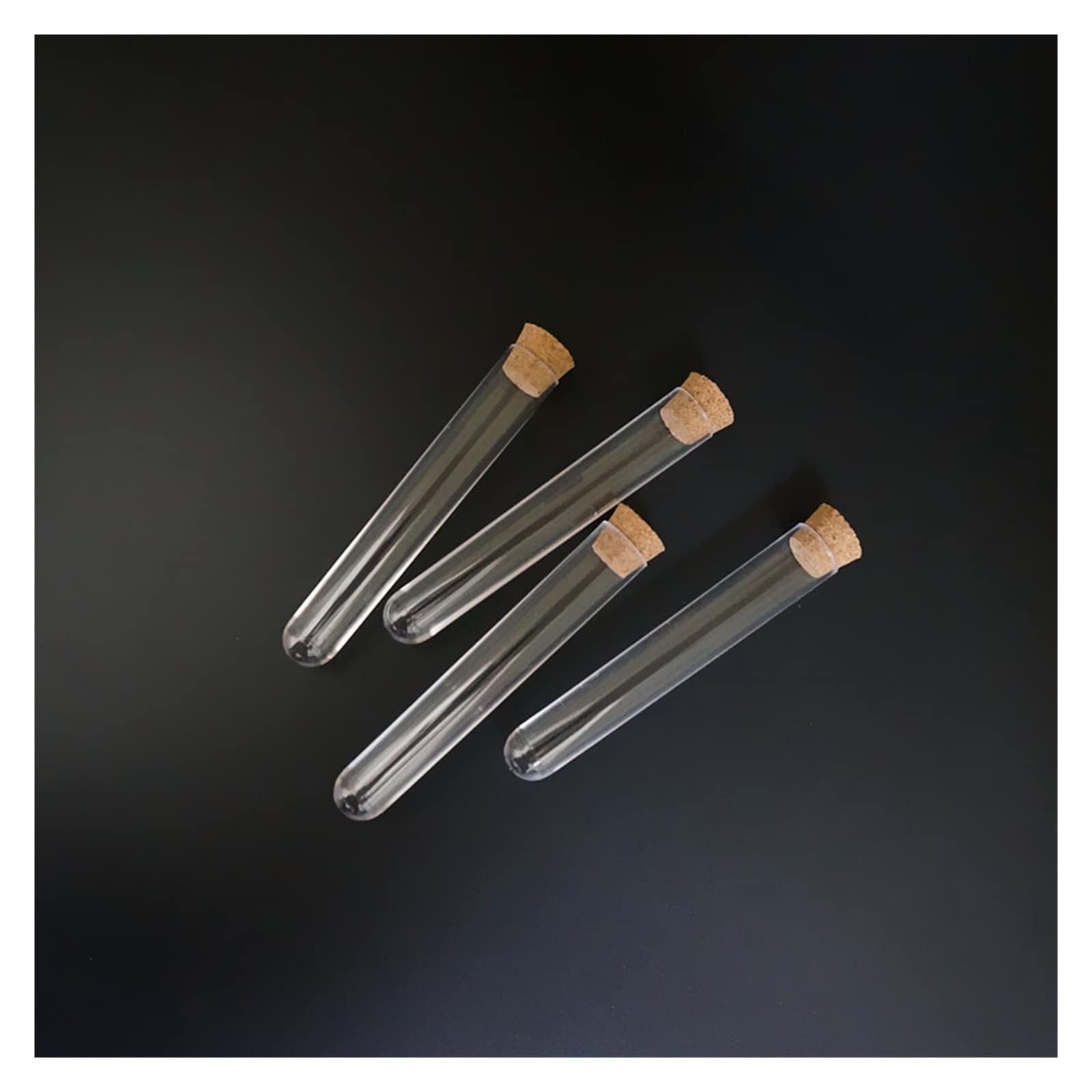 (100 Stück/Packung) 12 X 75 Mm Labor-Plastik-Reagenzglas Mit Korkholzkappe Laborexperiment