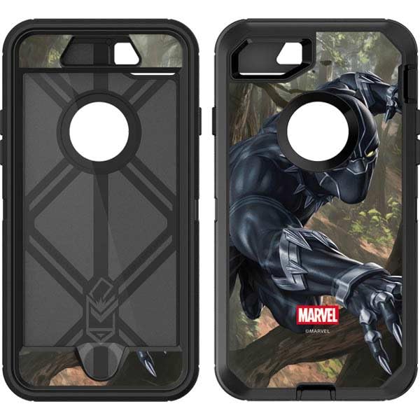 Skinit Decal Phone Skin Compatible with OtterBox Defender iPhone 7 - Officially Licensed Marvel Black Panther in The Jungle Design
