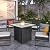 Yaheetech 30" Propane Gas Fire Pit Table 50,000 BTU Square Gas Fire Table with Ceramic Tabletop and Blue Fire Glass for Outdoor/Patio with Rattan Pattern Steel Base/Lid, Black