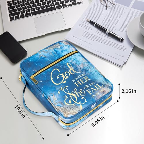GUEER Bible Cover for Women, Bible Holder, Bible Cover Carrier Carrying Organizer Bag, Zipper and Pockets for Standard Size Bible, Gift for Women(Gloden)