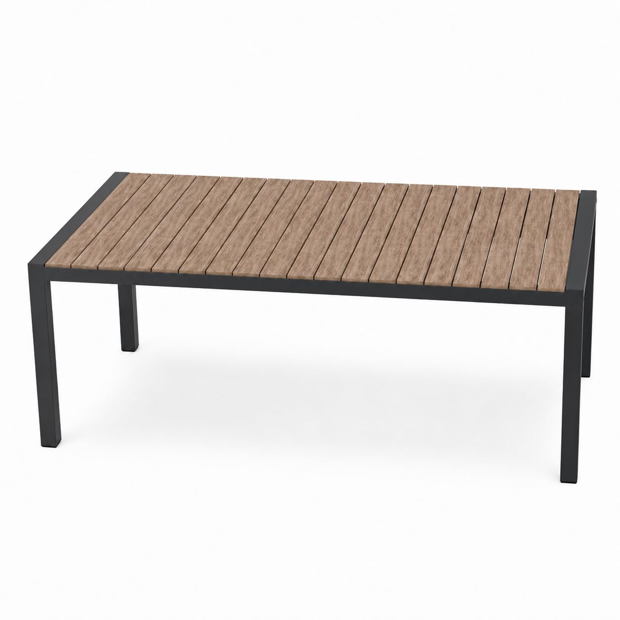 Totò Piccinni Tavolo GELSO Allungabile 223,5/293 cm Alluminio e Effetto Legno (Antracite)