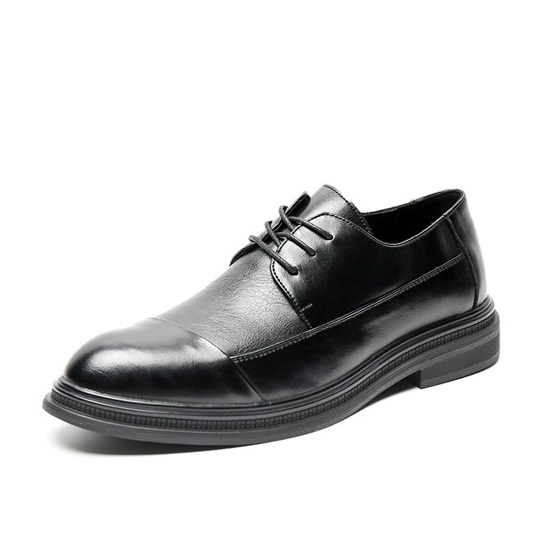 Men’s Modern Fashion Oxfords Dress Shoes, Round Toe Lace-up Business Formal Round Toe Wedding Classic Office Comfortable Oxford