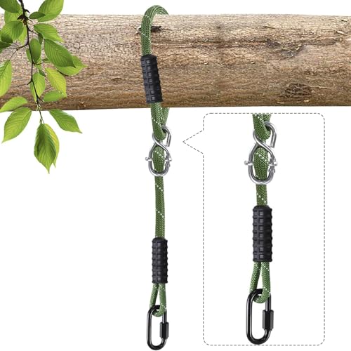 Heavy Duty Tree Swing Rope Adjustable Extendable, Hammock Tree Swings Hanging Strap, for Outdoor Swings Hammock Playground Set Accessoriesï¼Œ3.91ft(47") 1 Pcs Green