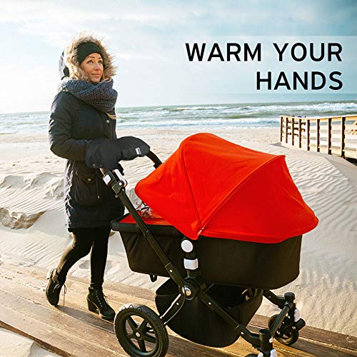 Infreecs Handwärmer Handschuhe Handmuff für Kinderwagen Buggy Kinderwagenmuff, Muff mit Fleece Innenseite, Wasser- und windabweisend