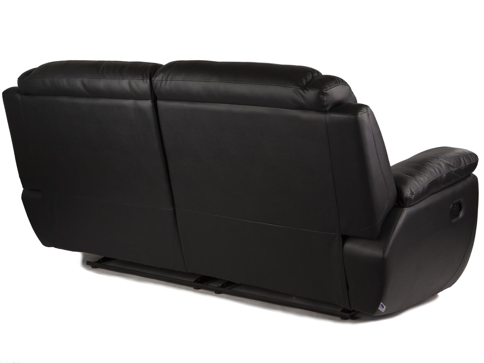 Nevada Ledersofa mit Relaxfunktion - mit unabhängigen Ausziehmechanismen - Zero-Wall - komfortable Sitzplätze mit Federn - Elegante Konstruktion - schwarz