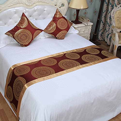 Qfwmcw Solid Bed Runner Scarf Protector Slipcover Bed Decorative Scarf For Bedroom Hotel Wedding Room Hotel Bed Runner Scarves Home Decoration For Bed Cover Bedspreads For Twin Queen King Size Bed #TOP16