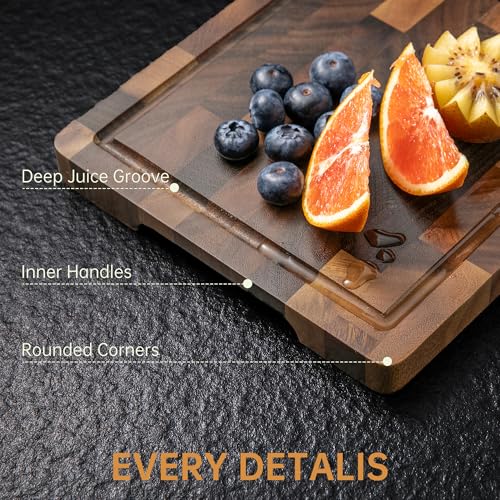 Image of THETCHRY Walnut Cutting Board, Small Wooden Cutting Board Meal Prep Serving