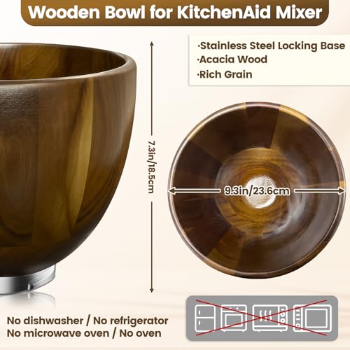 Tazón de mezcla de madera de nogal premium 5 QT miniatura 2