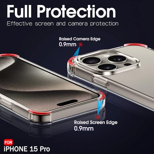 Image of TheGiftKart TPU Ultra-Hybrid Crystal Clear Back Cover Case For Iphone 15 Pro | Camera & Screen Protection Bumps | Shockproof Design | Hard Back Cover Case For Iphone 15 Pro (Transparent Bumper)