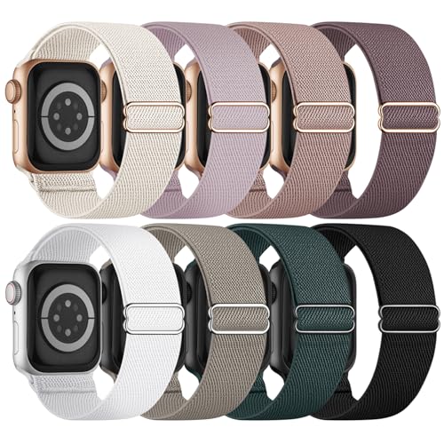 Image of 8 Pack Stretchy Solo Loop Band Compatible with Apple Watch Bands Women Men