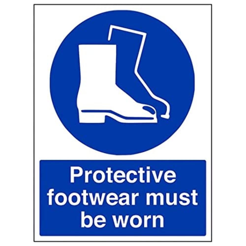 V Safety Eco Friendly Mandatory PPE - Protective Footwear Must Be Worn - 200 X 300mm