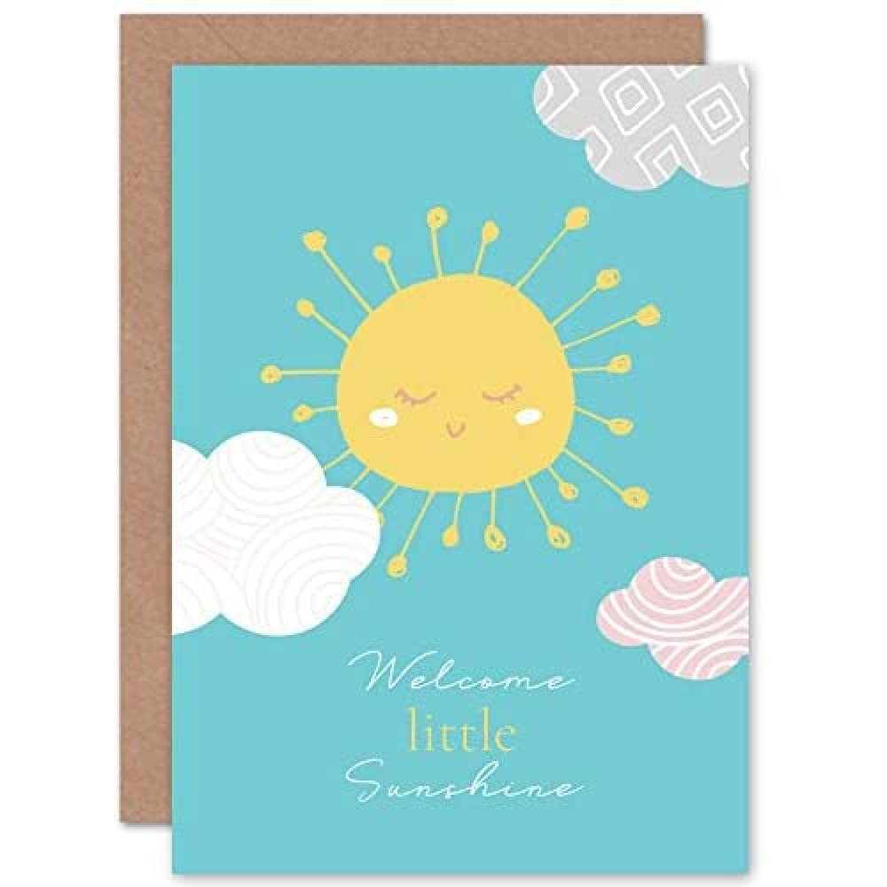 Wee Blue Coo New Baby Welcome Little Sunshine Sealed Greeting Card Plus Envelope Blank inside