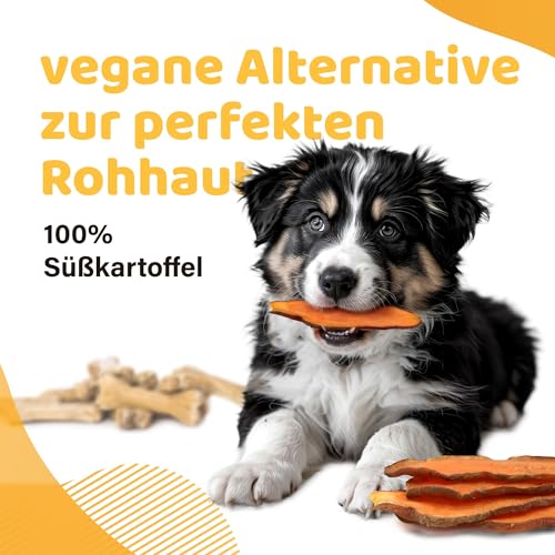 iPaw Süßkartoffel-Kauartikel für Hunde – ein einzutatiger Hundesnack für Vegetarier, 100 % natürlich in Lebensmittelqualität, ideal als Welpen-Kauartikel, Alternative zur Rohhaut, leicht verdaulich