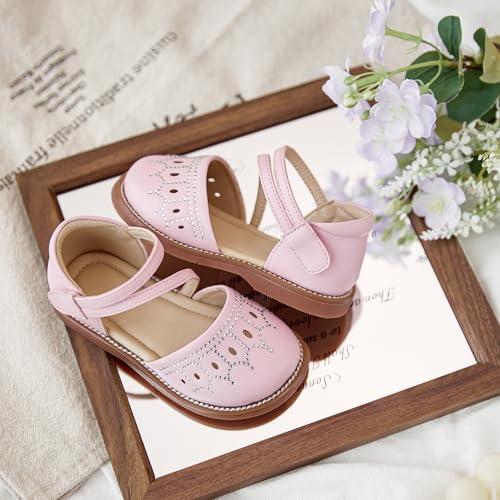 Image of Flaryzone Girls Sandals Closed Toe Summer Flats Dress Sandals Shoes Toddler /Little Kid