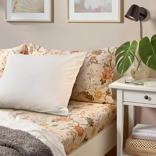Drap-housse NÄSSELKLOCKA 90x200 cm, l'élégance du gris clair-beige - 3