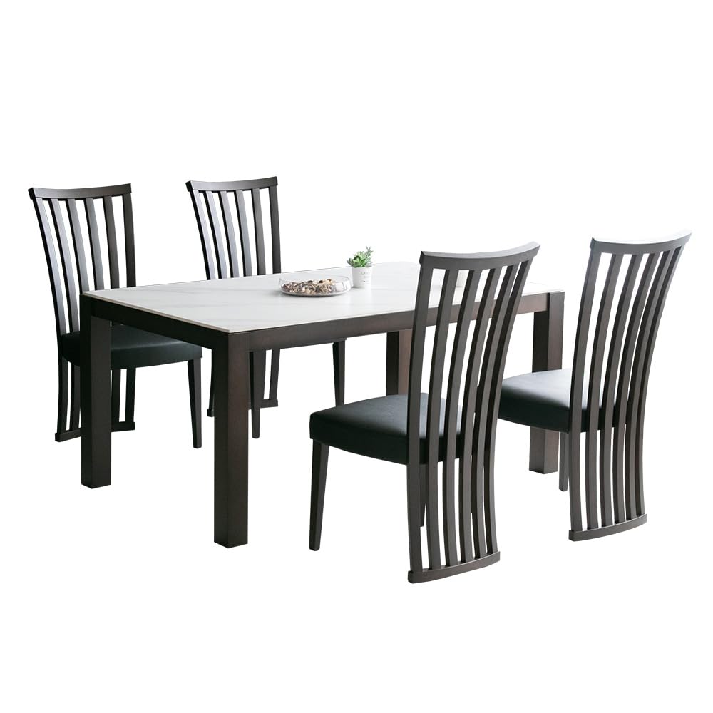 Amazon｜ダイニングテーブルセット 4人掛け 大理石柄 セラミック 5点  