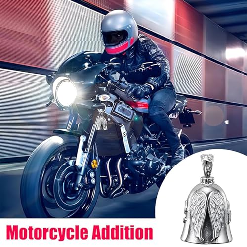 Image of Guardian Bell, Angle Wings Guardian Bell for Bike Car Motorcycles Guardian Bells Keychain Suitable Rider Gear Cycling Events Commuter Bikes Vintage Bike Restoration Handlebars