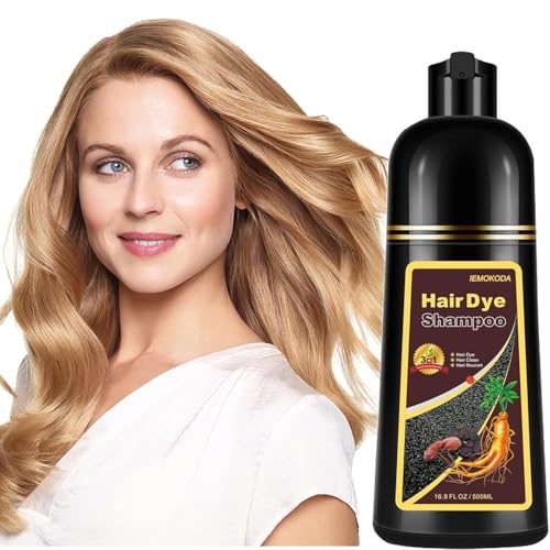 Champú para teñir el cabello castaño claro 3 en 1: tinte natural instantáneo para hombres y mujeres, color castaño de larga duración, funciona en minutos