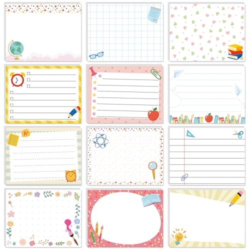 Blocs-notes adhésifs mignons 600 feuilles Gueevin pour fournitures scolaires