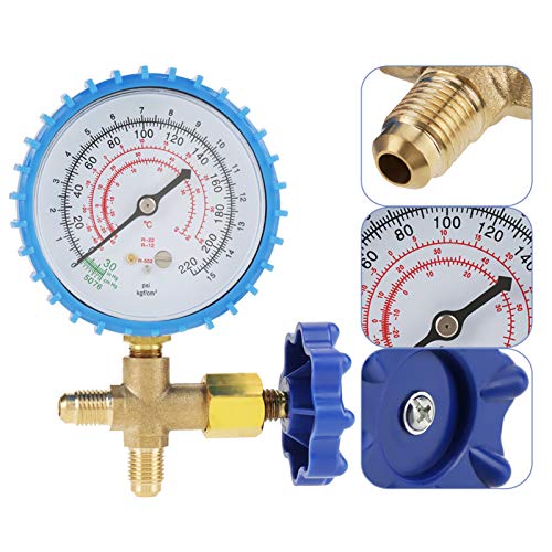 4.92N*3.15In Air Conditioning Pressure Gauge, Refrigerant Recharge Pressure Gauge, Check Pressure Plastic Metal For Air Conditioning Home #TOP11