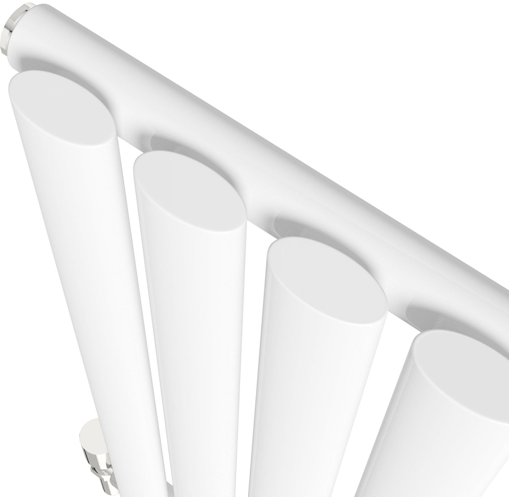 DuraTherm® 600 x 1200mm White Horizontal Designer Radiator Single Column Oval Tube Modern Central Heating Panel Bathroom Radiators