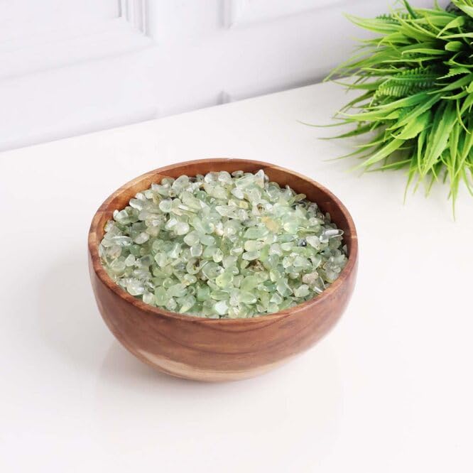 Image of Natural Prehnite Crystal Chips Stone 50 Gm for Reiki, Meditation, Vastu & Feng Shui | Polished Gemstone Chips for Home Decor, Jewellery Making, Resin Art & Craft