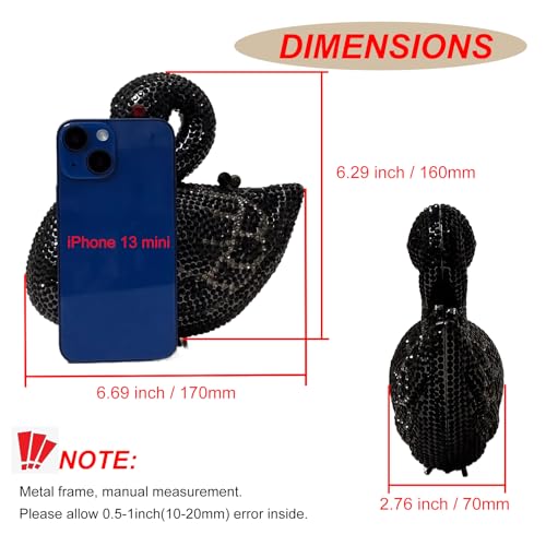 Image of Elegant Swan Evening Purse Animal Crystal Clutch Women Minaudiere Handbag Party Luxury Rhinestone Bag | Animal Crystal