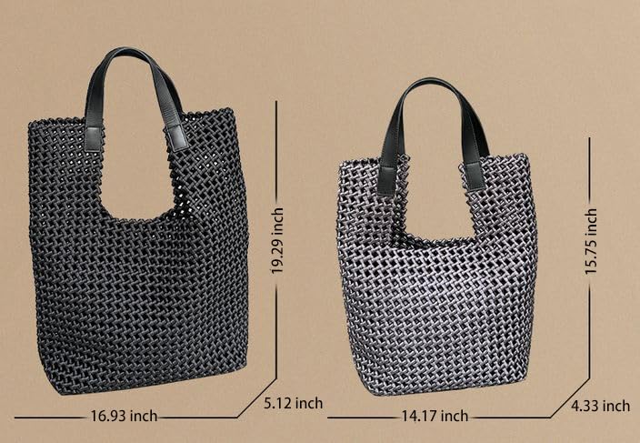 Bolso Tote tejido de satén para mujer grande miniatura 3