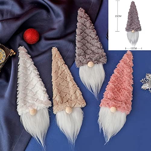 Vpoofree Christmas Wine Bottle Cover Bags Xmas Bottle Toppers Gnomes Plush Wine Bottle Cover Cap for Christmas New Year Holiday Party Decor(4pcs Christmas Wine Bottle Toppers)