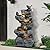 Dephet 5-Tiers Cascading Rock Water Fountain Outdoor - Waterfalls Fountains with LED Lights, Outdoor/Indoor Resin Water Feature Fountain for Patio, Garden, Backyard, Deck, Porch, Home Art Docor