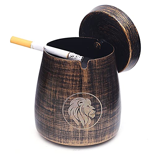 SUNNEKO Grand Cigarettes Cendrier Coupe-vent, Cendrier Coupe-vent avec Couvercle, Cendrier Portable pour IntéRieur et ExtéRieur avec Tapis Antidérapant pour Restaurant, Bar, Maison, Bureau Cover