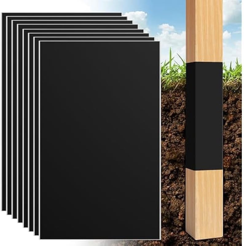 Waterproof Post Protector Wrap, Fits 3-5 in Posts, Corrosion-Resistant PVC, Includes Cutting Scissors