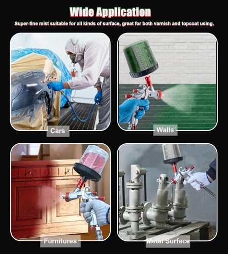 Image of DAXINYANG YT-160 /R500 LVLP Air Spray Gun with 1.3 /1.5 /1.7 /2.0mm Nozzles and Air Regulator & Oil Water Separator, R500 Paint Guns Automotive, Paint Gun for House Painting, Car, Furniture