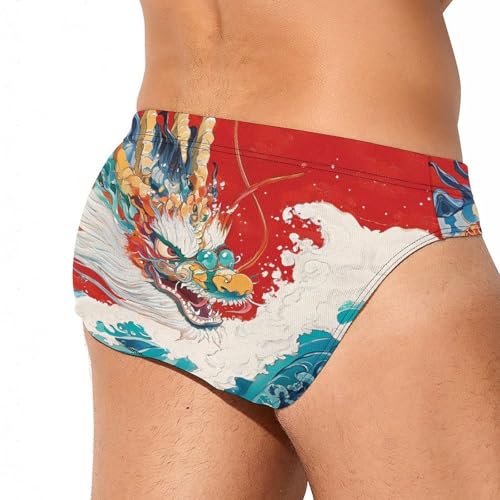 Dragon and Wave Mens Swim Briefs Quick Dry Triangle Trunks Swimsuit Swimming Bikini Swimwear3