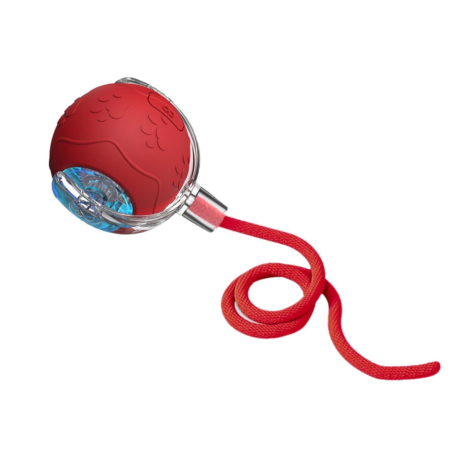 Juguetes para Gatos， Divertido Juego for Mascotas - Juguete for Gatos con Bola móvil de Silicona Cuerda | for Ejercicios enriquecimiento Juegos en Interiores(Red)