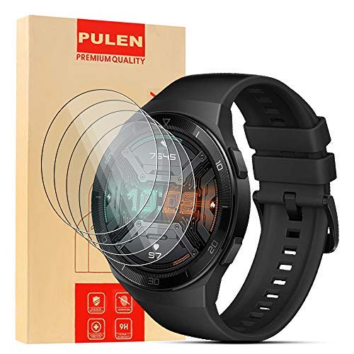 PULEN [4-Unidades] Huawei Watch GT 2e Protector de Pantalla, Vidrio Cristal Templado [2.5d Borde redondo] [9H Dureza] [Alta Definicion] para Huawei Watch GT 2e