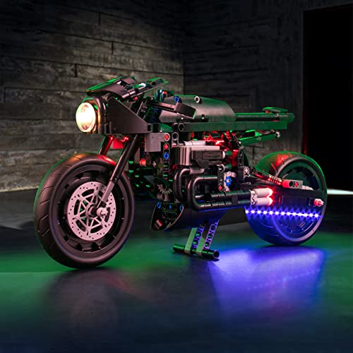 VONADO Juego de luces LED para Lego Technic The Batman Batcycle Set 42155, kit de luz LED compatible con Lego 42155, kit de construcción de motocicleta de juguete, no incluye el juego Lego