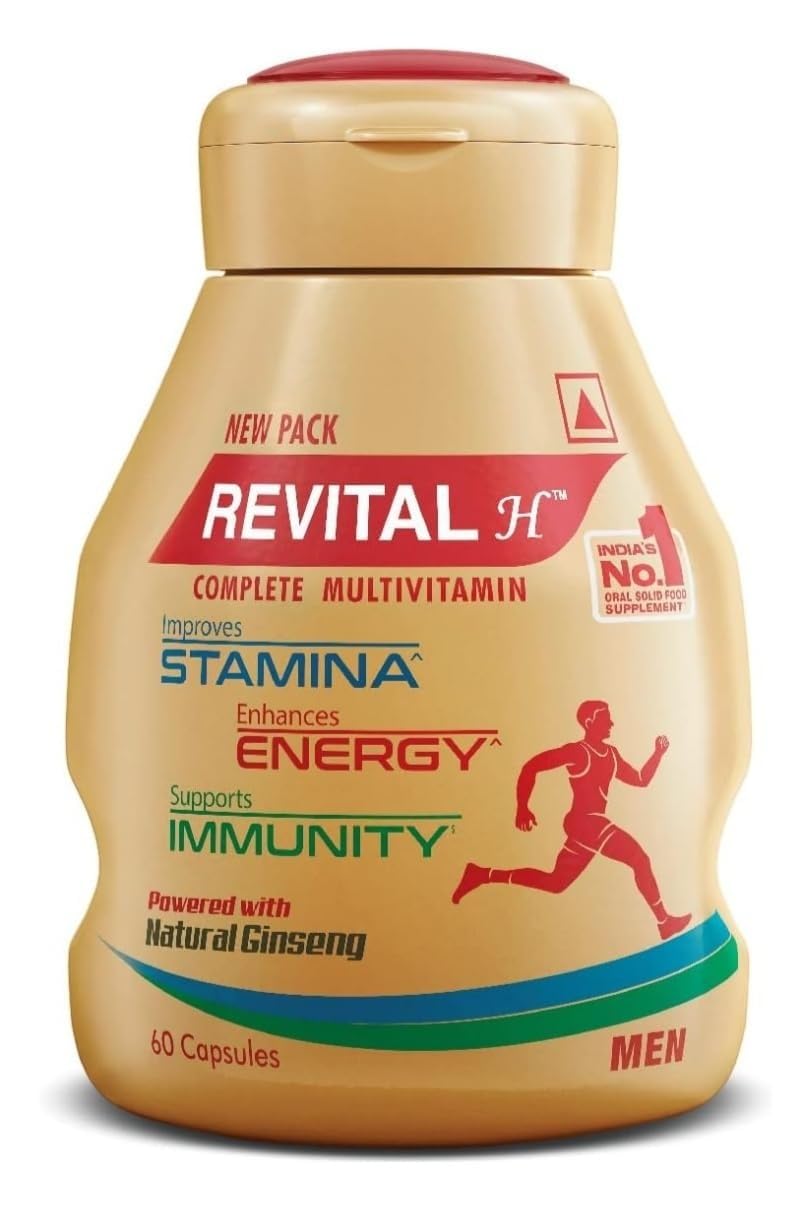 Revital H Complete Multivitamin REVITAL Capsules for Men, 60 Capsules, Improves Stamina, Enhances Energy, Supports Immunity, Contains Natural Ginseng (pack of 1) (B0DFCNJ2S1) Amazon Price History, Amazon Price Tracker