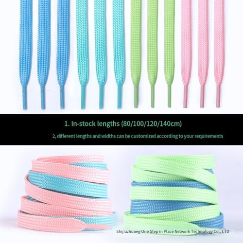 3 pairs of luminous flower belts, free color size, personalized color fluorescent flat flower belt rope3