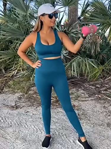 LINGDU-Womens-Yoga-Outfits-2-piece-Set-Workout-Tracksuits-Sports-Bra-High-Waist-Legging-Active-Wear-Athletic-Clothing-Set