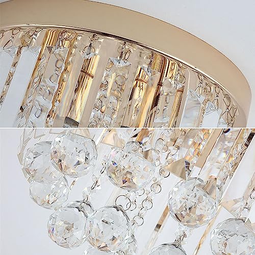 Lustre plafond cristal K9 arrondi pour éclairer un plafond bas - 3