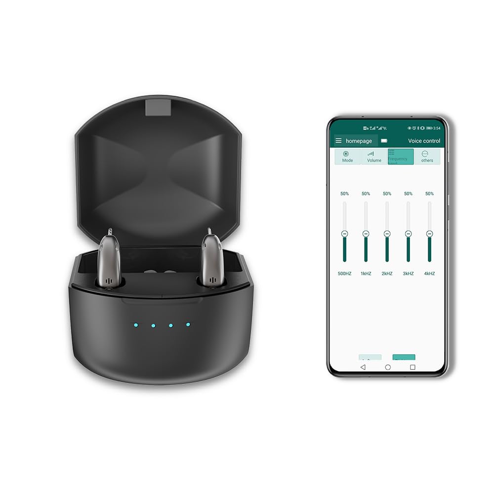 Photo 1 of AUSTONE Rechargeable Bluetooth Hearing Aids - Black