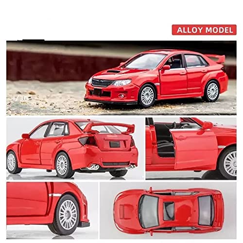 Car Diecast Model Diecast Car Model Toy Alloy Metal Simulation For Collection Gifts 1/36 For Subaru For Wrx For Sti (Color : Red) #TOP2